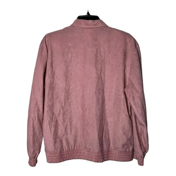1605. VINTAGE TEDDI SPORT JACKET 100% POLYESTER SIZE PETITE MEDIUM PINK IN COLOR - Picture 6 of 9